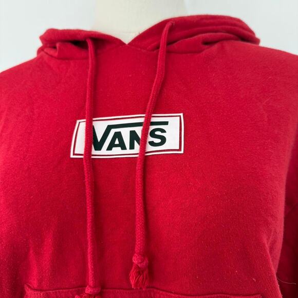 RED CROPPED VANS OFF THE WALL HOODIE - Picture 2 of 6